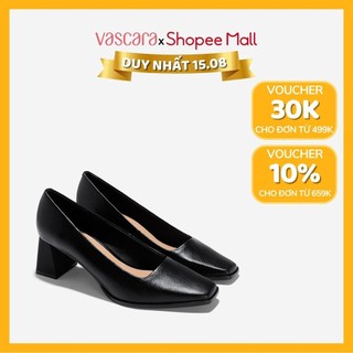 Vascara giày bít mũi vuông block heel - bmn 0656