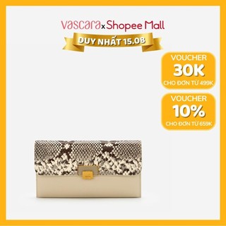 Vascara ví dự tiệc nắp gập họa tiết vân da rắn - clu 0094