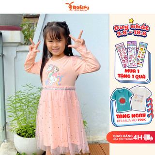 Đầm váy voan dài tay bé gái váy ngựa pony dài tay cho bé gái đầm pony cho bé Rabity 93822