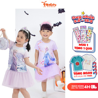 Váy elsa bé gái cao cấp Rabity đầm thun cotton cho bé mặc đi học 5709