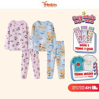 Bộ quần áo dài tay bộ thun cotton mỏng mùa se lạnh thu vừa cho bé trai/bé gái Rabity (nhiều mẫu) 92732