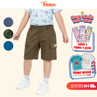 Quần short bé trai Rabity quần sooc thô cotton vận động tốt cho trẻ quần đi học cho bé quần short jean hàn quốc 92221