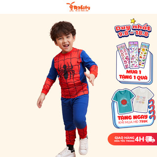 Bộ siêu nhân nhện dài tay bé trai đồ bộ thun dài tay hình người nhện Rabity mặc ở nhà cho bé trai 5776