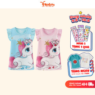 Váy elsa cho bé gái Rabity 93016 đầm thun cotton bé gái vải cao cấp mặc mùa hè cho bé gái váy minnie và mickey cho bé