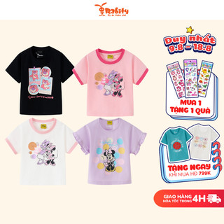 Áo thun bé gái Rabity họa tiết Minnie áo thun gấu dâu đi học cho bé hình lotso bé gái cực thích 5690