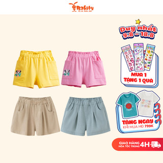 Quần short kiểu cho bé gái Rabity sooc đùi  cho bé đi học ngắn họa tiết xinh xắn trẻ em phù hợp mặc đi chơi 91116