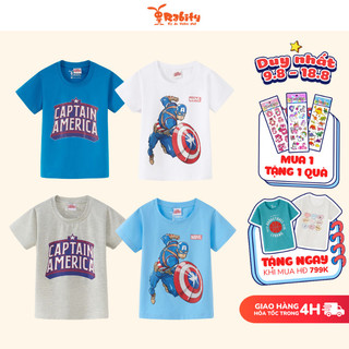 Áo thun cho bé trai Rabity áo thun siêu nhân nhện Spiderman và Marvel áo thun captain emerica 5663