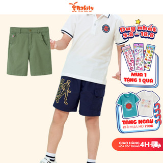 Quần short bé trai quần lửng hàn quốc cho bé Rabity quần sooc quần noel cho bé trai chất kaki cao cấp cho bé 92476