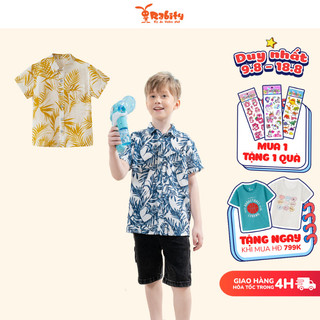Áo sơ mi bé trai RABITY cotton họa tiết nhí 93084