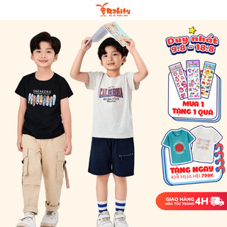 Áo thun bé trai ngắn tay Rabity phông cho trẻ em cotton an toàn cho bé 92478