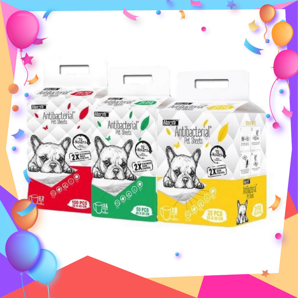 Tấm Lót Chuồng Cho Chó Mèo Absorb Plus Antibacterial Dog Training Pee Pad Kháng Khuẩn Khử Mùi