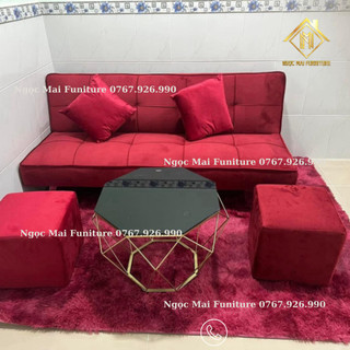 Bộ sofa bed mini 6 món, sofa giường 1m70 da cao cấp xuất khẩu - bh 1 năm