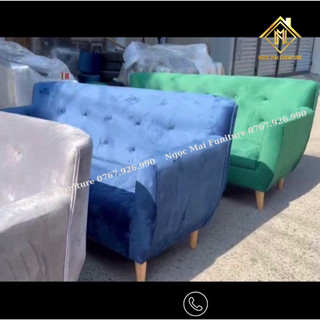 Sofa nhung phòng chờ, sofa thuyền, sofa nail thư giãn