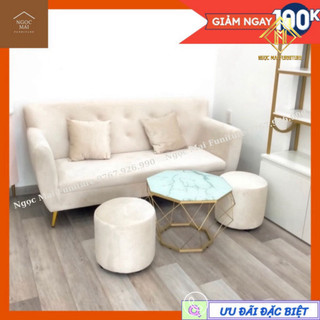Sofa nhung phòng chờ, sofa thuyền, sofa nail thư giãn