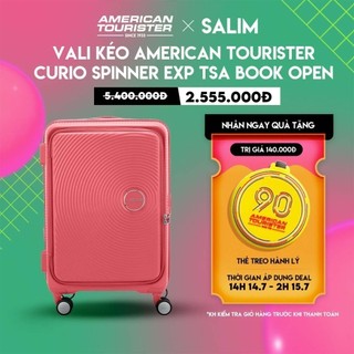 Vali kéo American Tourister Curio Spinner EXP TSA Book Open