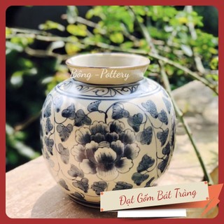 Lọ hoa - Bình cắm hoa dáng vò mini men rạn gốm sứ Bát Tràng