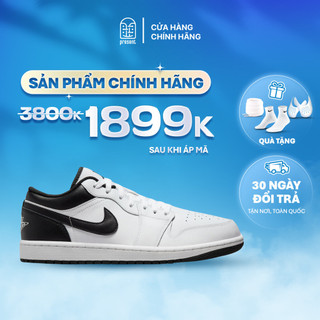 Giày Air Jordan 1 Low White Black chính hãng cho nam nữ, JD1 Low White Black real fullbox Present Original Sneaker