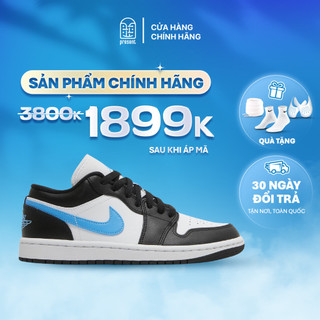 Giày Air Jordan 1 Low University Blue chính hãng, JD1 Low University Blue real fullbox Present Original Sneaker