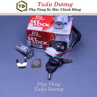 Bộ ổ khoá 6 cạnh td lắp xe dream,wave hàng xịn- khóa chữ h cho các dòng xe số honda,wave nhỏ,wave alpha,dream