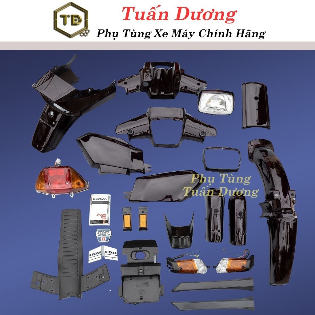 Dàn Áo Dream Màu Nho Tím Cao Cấp TD [Lẻ từng món]- Bộ Vỏ Nhựa Xe Dream Cao Cấp, Nhựa Dream, Vỏ Dream