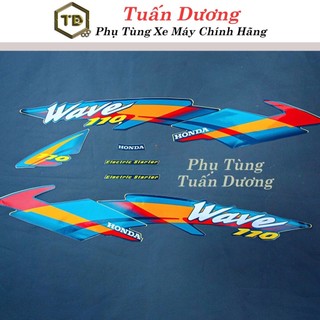 Bộ Tem 3 Lớp TD Dày Dặn Wave Thái 110 Xanh Ngọc [ Cao Cấp ] - Tem Xanh Ngọc Wave Thái Lắp Cho Wave Thái, Wave Alpha