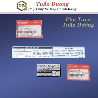 [ CHÍNH HÃNG ] Tem Thông Số Dream Việt , Tem Hộp Xích Và Gáy đẹp lắp được cả dream thái và dream việt các đời
