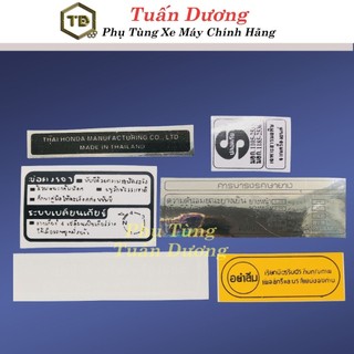 Bộ Tem Thông Số Dream Thái TD Hàng Cao Cấp [ Dày Dặn 3 Lớp ] - Tem Thông số Lắp Xe Dream Thái, Dream Việt, Supper Dream