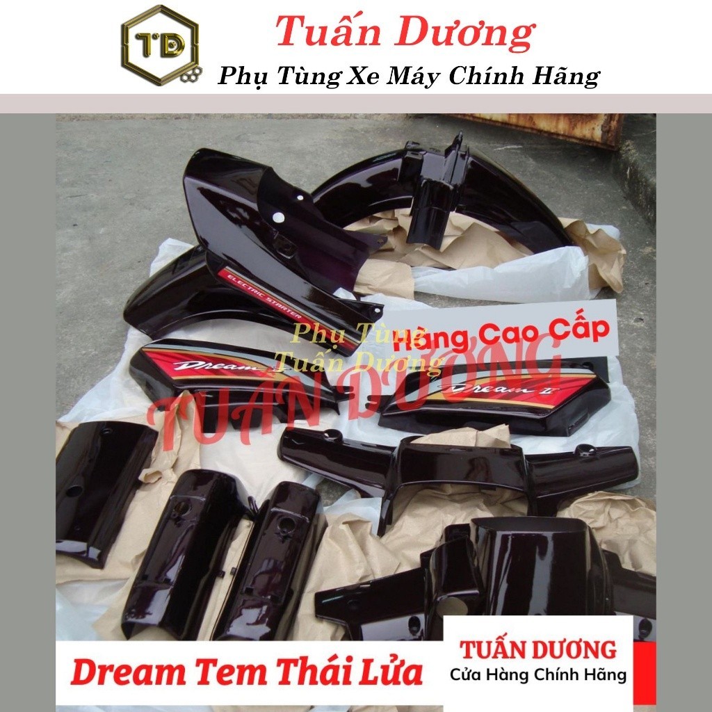 Bộ Dàn Áo Dream Cao Cấp TD Nhựa Nguyên Sinh [Tặng Tem 3 Lớp] - Bộ Nhựa Xe Dream Thái, Dream Việt ABS