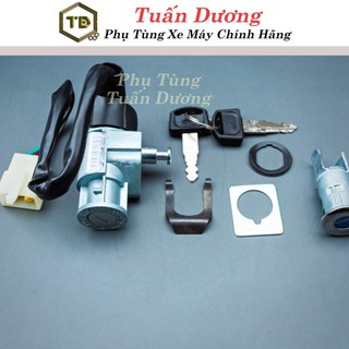 Ổ Khóa Dream Wave 2 Cạnh TD Chuẩn Zin Đủ Bộ [ Cao Cấp ] Ổ Khóa Điện Và Khóa Cốp (Kèm 2 Chìa Khóa) Dùng Cho Xe Dream,Wave