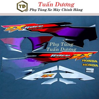Trọn Bộ Tem Dán Xe Máy 3 Lớp TD Cho Honda Wave ZX [LOẠI ĐẸP] Tem Wave ZX Đỏ Đen,Tem Wave ZX Trắng Đen Lắp Wave ZX,Alpha