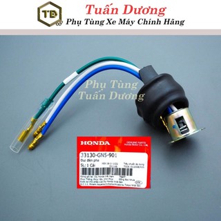 Đui Đèn Lắp Cho Xe Dream, Wave Nhỏ Hàng Chính Hãng Honda - Đui Đèn 2 Chân Lắp Cho Dream Thái, Dream Việt, Wave Alpha