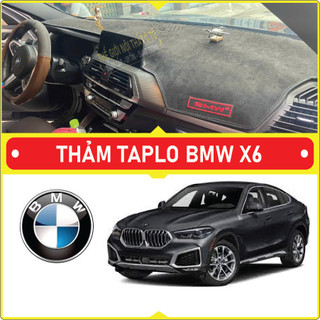 Thảm taplo BMW X6 da carbon, da vân gỗ đen, nhung cừu cao cấp