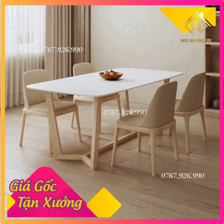 Bộ bàn ăn mặt đá 4 ghế grace da vương quyền - bàn ăn 4 ghế hàng hiệu - nhãn hiệu Ngọc Mai Furniture
