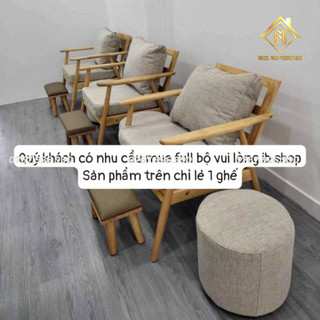 Ghế sofa đơn gỗ, sofa nail, sofa làm nail hoặc decor hotel homestay - khung gỗ cau su vững bền Kèm nệm da