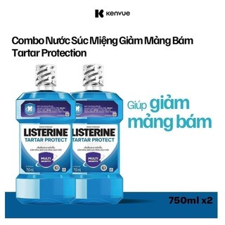 Bộ 2 Nước súc miệng ngăn mảng bám Listerine Tartar Protect 750ml/chai