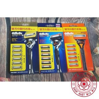 Dao cạo râu Gillette Fusion 6 lưỡi 1 cán Nhật Bản