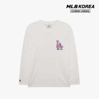 Mlb - áo thun unisex cổ tròn tay dài hiện đại 3atsl2034-07whs