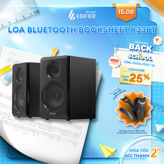 Loa bluetooth bookself 2.0 edifier r33bt | kết nối bluetooth 5.0 | tổng công suất 10w | bảo hành 12 tháng