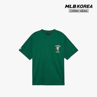 Mlb - áo thun unisex cổ tròn tay ngắn in hình dễ thương 3atse0334-07gns