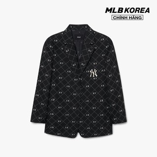 Mlb - áo khoác blazer nữ tay dài phối nút cài diamond monogram 3fjkm0131-50bks