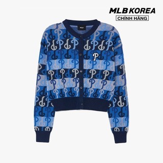 Mlb - áo khoác cardigan nữ dáng croptop party monogram 3fkcm0131-10bld