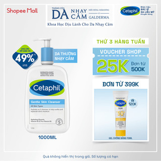 Sữa rửa mặt dịu lành cho da nhạy cảm CETAPHIL GENTLE SKIN CLEANSER 1000ML
