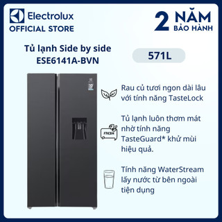 Tủ lạnh electrolux inverter side by side 571 lít - ese6141a-bvn