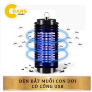 Đèn bắt muỗi thế hệ mới, Bẫy muỗi diệt côn trùng điện quang hình tháp 3D kiêm đèn ngủ, chống lóa mắt có cổng sạc USB New