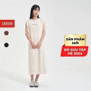 Váy liền nữ CANIFA đầm suông dáng dài chất liệu cotton thoáng mát 6DS24S006