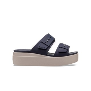 Dép Xăng Đan Đế Xuồng Nữ Crocs Brooklyn Buckle - Deep Navy