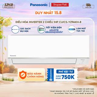Điều hòa panasonic inverter cu/cs-yz9akh-8 - công suất 1hp - hai chiều