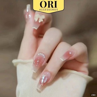  Móng Tay Giả Nail Box Đính Đá Đính Charm Kiểu Dài Màu Hồng ORI ACCESSORIES Z363 