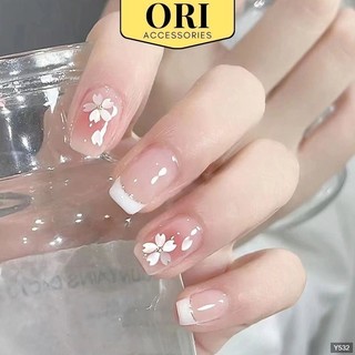  Móng Tay Giả Nail Box Kiểu Vừa Màu Hồng Họa Tiết 3D Thời Trang ORI ACCESSORIES Y532 