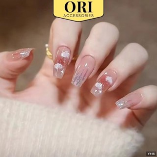  Móng Tay Giả Nail Box Kiểu Dài Màu Đỏ Hồng Họa Tiết 3D Thời Trang ORI ACCESSORIES Y416 
